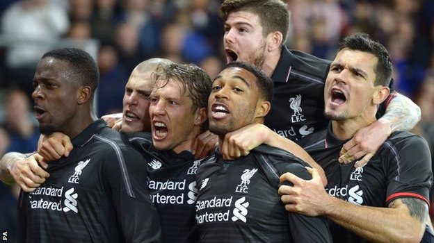 Liverpool players celebrate