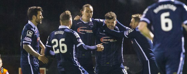 Murdoch (third from right) came off the bench to give County the lead