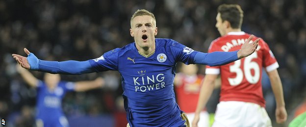 Jamie Vardy celebrates