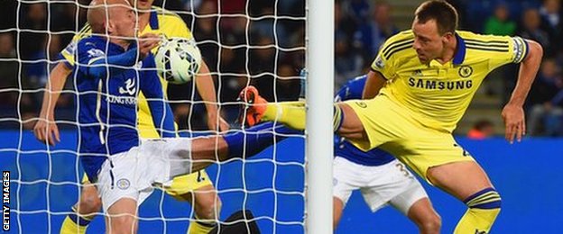 John Terry scores for Chelsea against Leicester