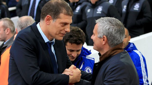 Slaven Bilic (left) and Jose Mourinho