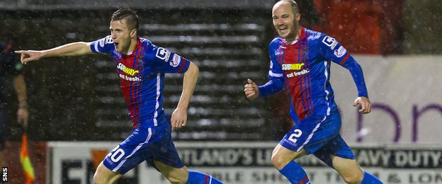 Liam Polworth and David Raven celebrate