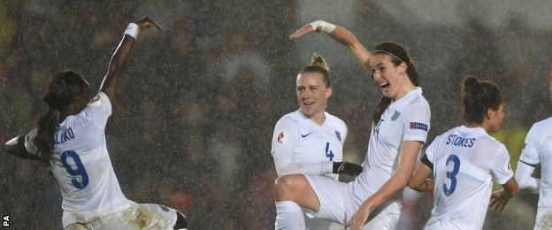 England players celebrate