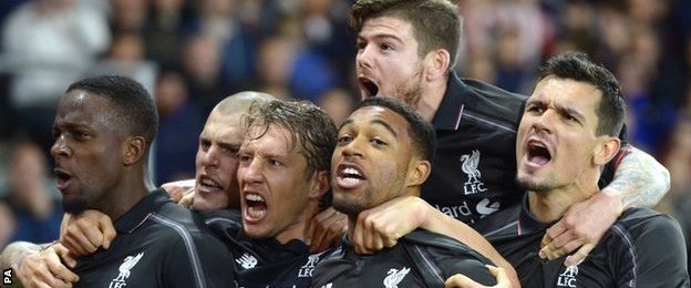 Liverpool players celebrate