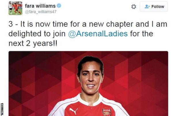 Fara Williams tweet