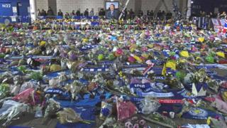 Tributes outside stadium